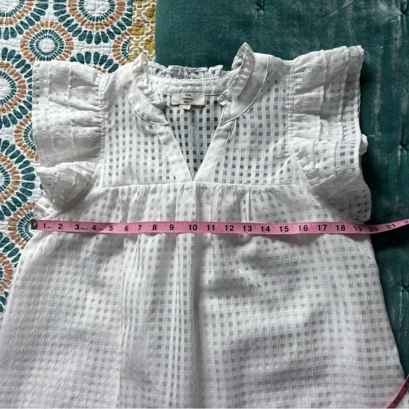 entro White Gingham Flutter Sleeve Top - Picture 3 of 8